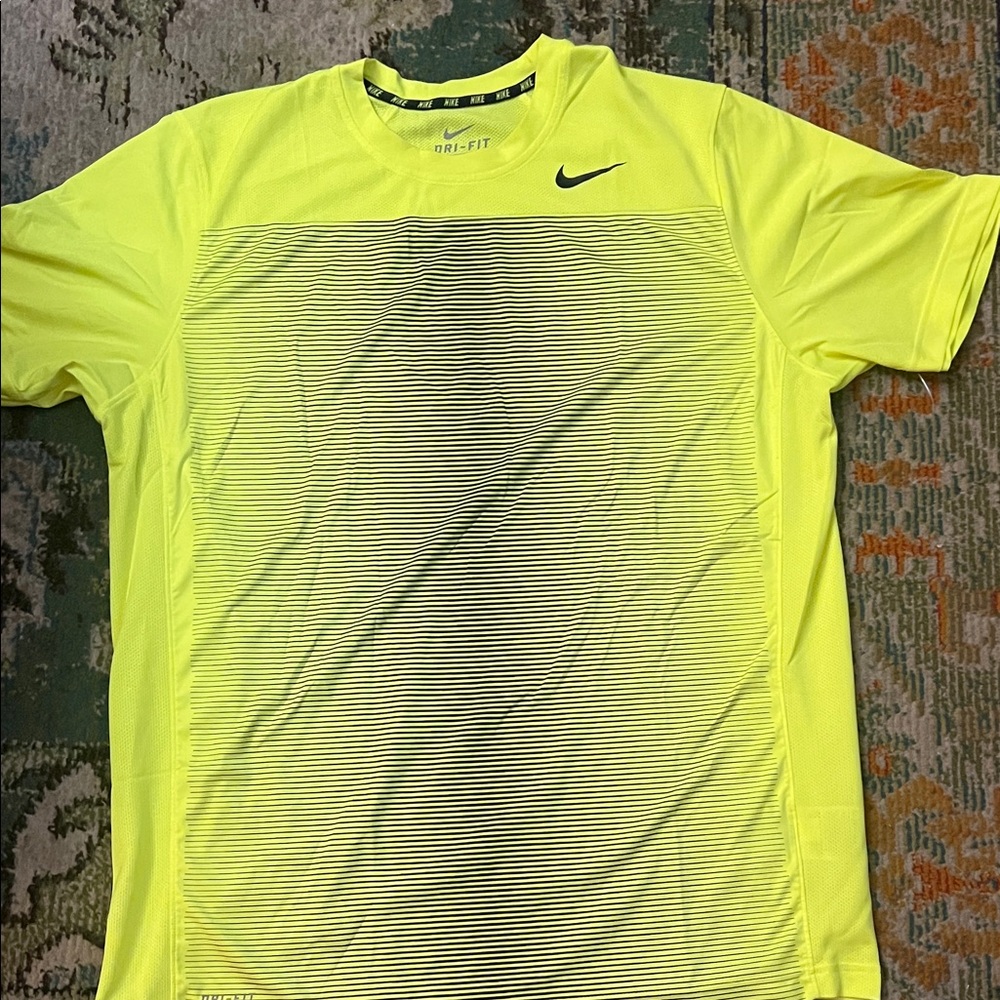 Nike Men's Neon Yellow running Dri-FIT Tee